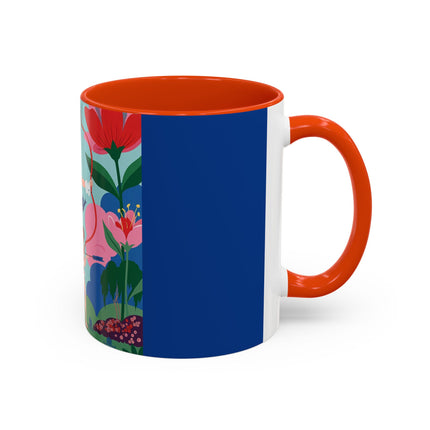 The Lady Of The Scarlet Bow Colorful Mugs – Art Deco Botanical Archer Elegance