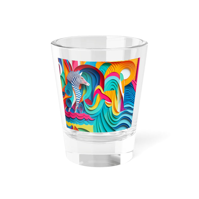 Surfing Zebra Shot Glass, 1.5oz