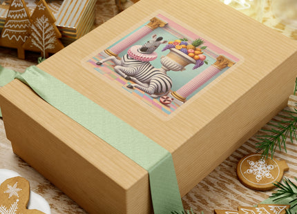 Zebra, Fruit, and Pink Columns Kiss-Cut Stickers (4 Stickers)