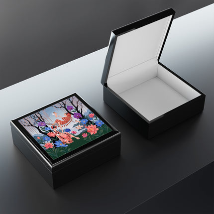 🌸🪽 The Garden Of Little Cupids Jewelry Box – Art Deco Floral Fantasy