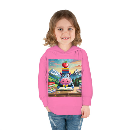Hippos Hit the Books Toddler Pullover Fleece Hoodie