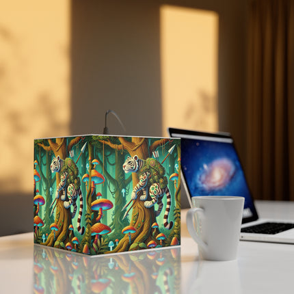 🐅🌿 The Silent Stripes Light Cube Lamp – Stealth, Grace & Enchanted Forest