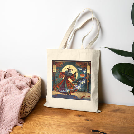 Court Magician with Ghost Butterflies Cotton Canvas Tote Bag