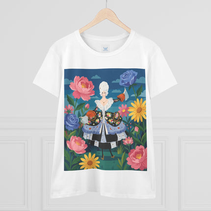 🌸👑 The Duchess Of The Enchanted Garden Cotton Tee – Art Deco Floral Elegance
