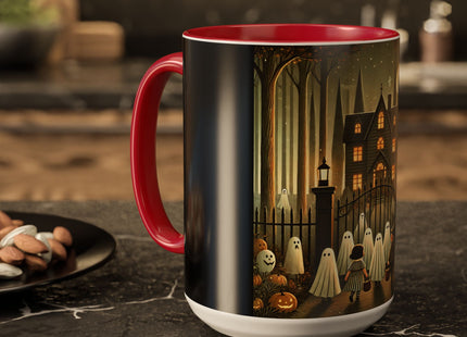 Ghostly Welcome – A Halloween Night Colorful Mugs (11oz, 15oz)