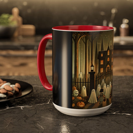 Ghostly Welcome – A Halloween Night Colorful Mugs (11oz, 15oz)