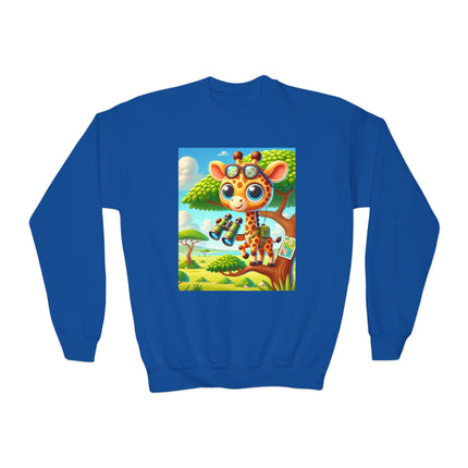 Giraffe Lookout Youth Crewneck Sweatshirt – Adventure, Curiosity & Playful Imagination