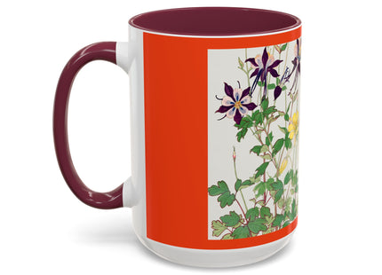Aquilegia Flowers by Tanigami Kônan Colorful Mugs (11oz, 15oz)
