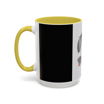 The Lady of Silver Umbrellas Colorful Mug (11oz, 15oz) – Art Deco Mystery, Elegant Fashion & Silver Dreamscape