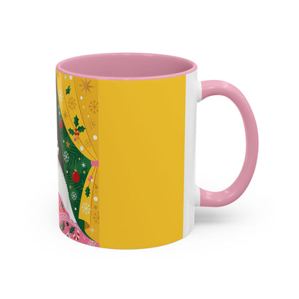 💌🎄 The Christmas Letter Of Holly House Colorful Mug – Whimsical Art Deco Holiday Charm