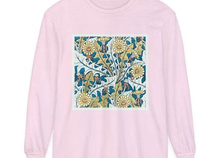 Art Nouveau Dandelion Flower Garment-dyed Long Sleeve T-Shirt