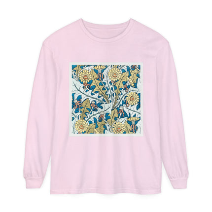Art Nouveau Dandelion Flower Garment-dyed Long Sleeve T-Shirt