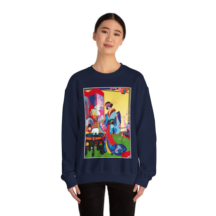 A Timeless Journey by Umberto Brunelleschi Heavy Blend™ Crewneck Sweatshirt