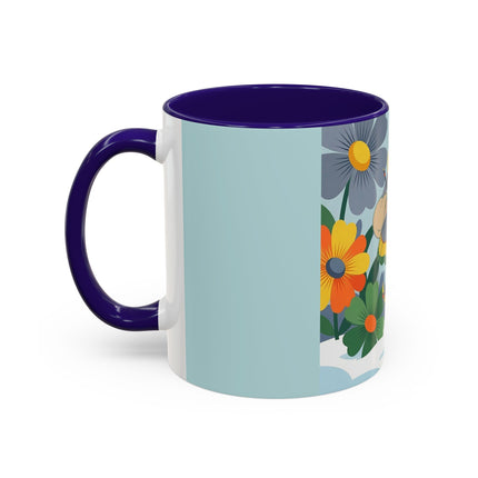 ❄️🌼 The Winter Flower Wanderer Colorful Mug – Colorful Art Deco Snow Fantasy
