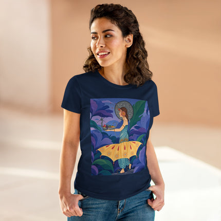 🦋🌿 The Butterfly Garden Offering Cotton Tee – Art Deco Botanical Fantasy