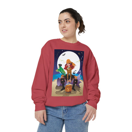 Moonlit Pirate Halloween Unisex Garment-Dyed Sweatshirt