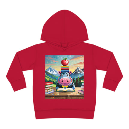 Hippos Hit the Books Toddler Pullover Fleece Hoodie