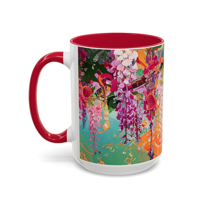 Golden Wisteria Elegance Colorful Mugs (11oz, 15oz)