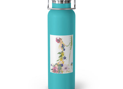 Blooming Splendor: A Floral Transformation Copper Vacuum Insulated Bottle, 22oz