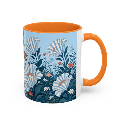 🎨💙 The Enchanted Garden Artist Colorful Mug – Art Deco Floral Whimsy