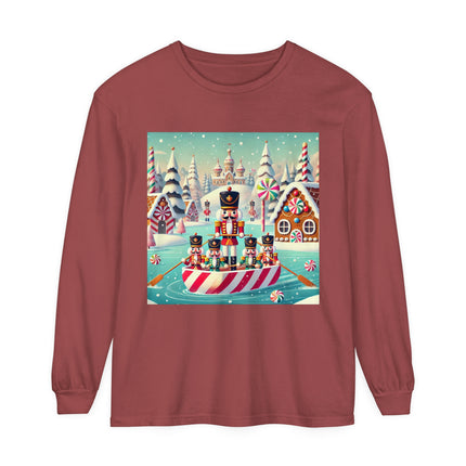 Nutcracker Candy-Striped Adventure Unisex Garment-dyed Long Sleeve T-Shirt