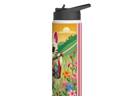 Samurai Kitten Stainless Steel Water Bottle, Standard Lid