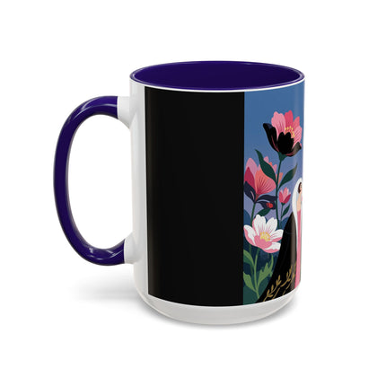 🌹🎄 The Lady Of The Candlelit Rose Tree Colorful Mug – Art Deco Christmas Garden