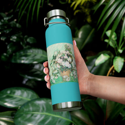 Roses by Vincent Van Gogh Copper Vacuum Insulated Bottle, 22oz