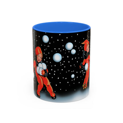 A Festive Snowball Toss Colorful Mugs (11oz, 15oz)