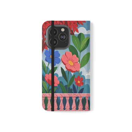 🌺🎭 The Grand Garden Courtship Flip Case – Art Deco Floral Romance