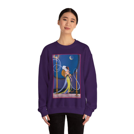 Smoke and Secrets: A Glamorous Encounter in Prohibition Era Heavy Blend™ Crewneck Sweatshirt