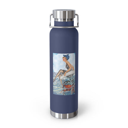 Playful Waves and Fashion Follies Copper Vacuum Insulated Bottle, 22oz