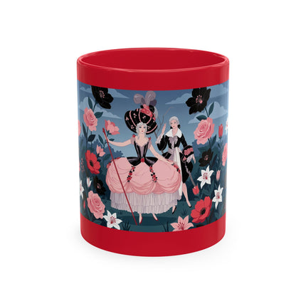 🌹🖤 The Lady Of The Midnight Rose Garden Ceramic Mug – Art Deco Floral Elegance
