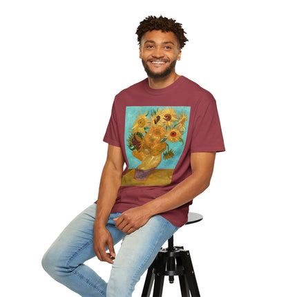Vase with Twelve Sunflowers by Vincent van Gogh Unisex Garment-Dyed T-shirt