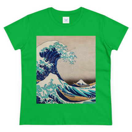The Great Wave off Kanagawa by Katsushika Hokusai Women's Midweight Cotton Tee