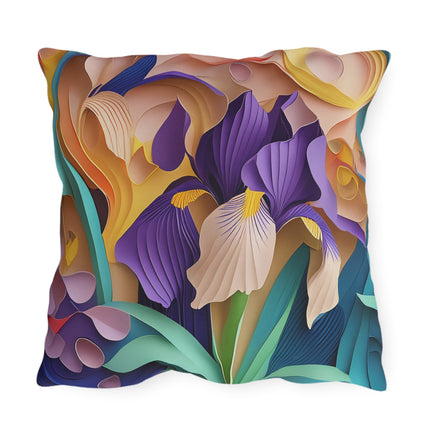 The Elegant Iris Flower Outdoor Pillows