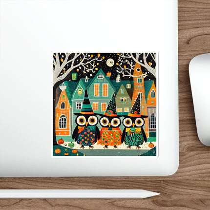 Night of the Trick-or-Treating Owlets Die-Cut Stickers (5 Sizes)