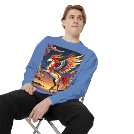 Flame-Winged Horse at Sunset Sweatshirt