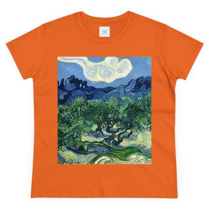 Olive Trees by Vincent Van Gogh Women's Midweight Cotton Tee