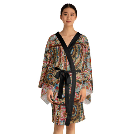 L'Ornement Polychrome by Albert Racine Long Sleeve Kimono Robe (AOP)