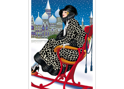 Elegant Winter Woman in Sleigh Kiss-Cut Stickers (4 Sizes)