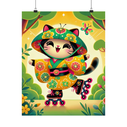 🛼✨ Firefly Dance on Wheels Matte Vertical Poster – Joyful Motion & Summer Magic