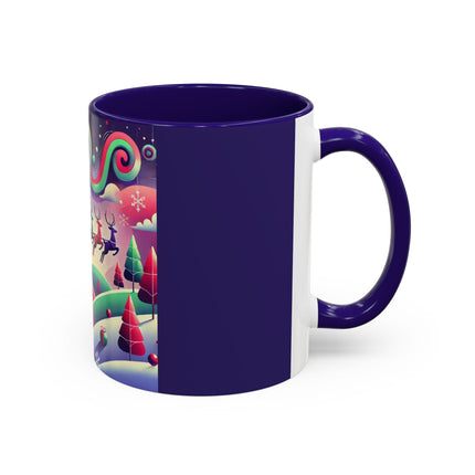 Festive Reindeer Flight Colorful Mugs (11oz, 15oz)
