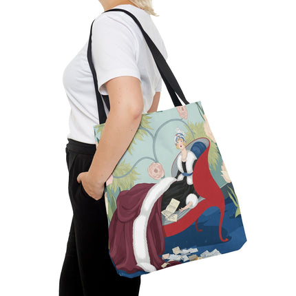 💌🌸 The Lady Of The Secret Letters Tote Bag – Art Deco Floral Elegance