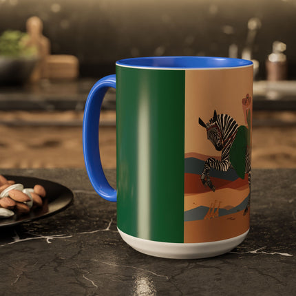 Zebra Rider Colorful Mugs – Safari Chic & Art Deco Adventure