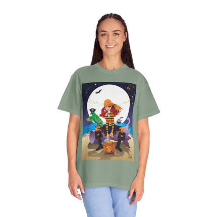 Moonlit Pirate Halloween Unisex Garment-Dyed T-shirt
