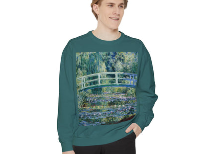 Water Lilies and Japanese Bridge by Claude Monet Unisex Garment-Dyed Sweatshirt