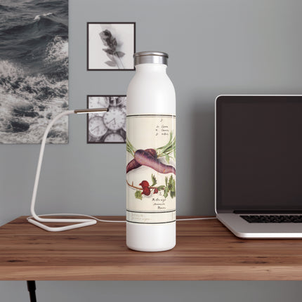 Carrot, Daucus carota and red currant, Ribes rubrum by Anselmus Boëtius de Boodt Slim Water Bottle