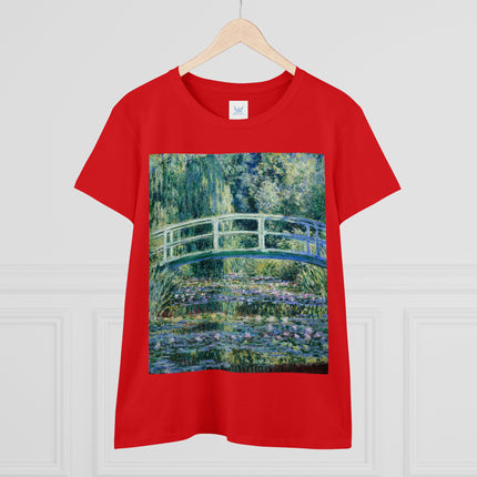 Water Lilies and Japanese Bridge by Claude Monet Women's Midweight Cotton Tee