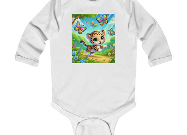 Butterfly Chase Leopard Cub Infant Long Sleeve Bodysuit